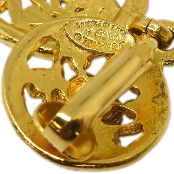 Chanel Dangle Earrings Clip-On Gold 95A 115402 - Picture 4 of 4